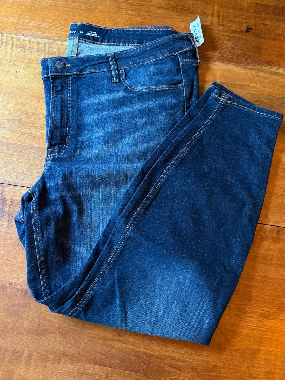 Women’s Dark Wash Denim Jeans-Old Navy Size 20 Rockstar Mid-rise Super Skinny